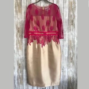 Tally Taylor Dress SZ 10 Overlay Lace Fitted VTG